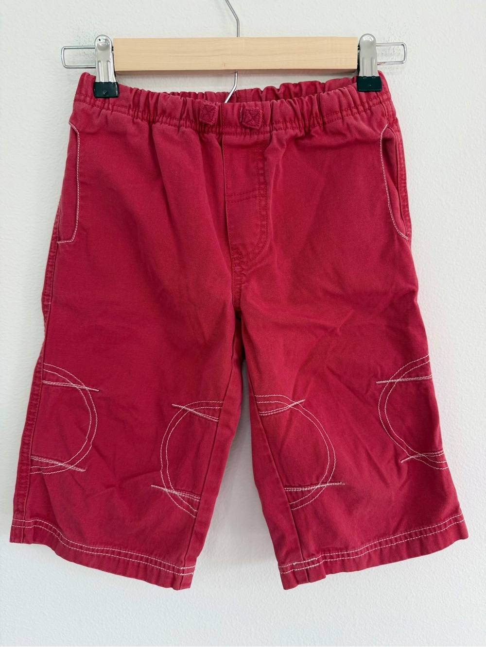 Hanna Andersson Red Cotton Pull-On Pants with Circle Stitching 120 cm